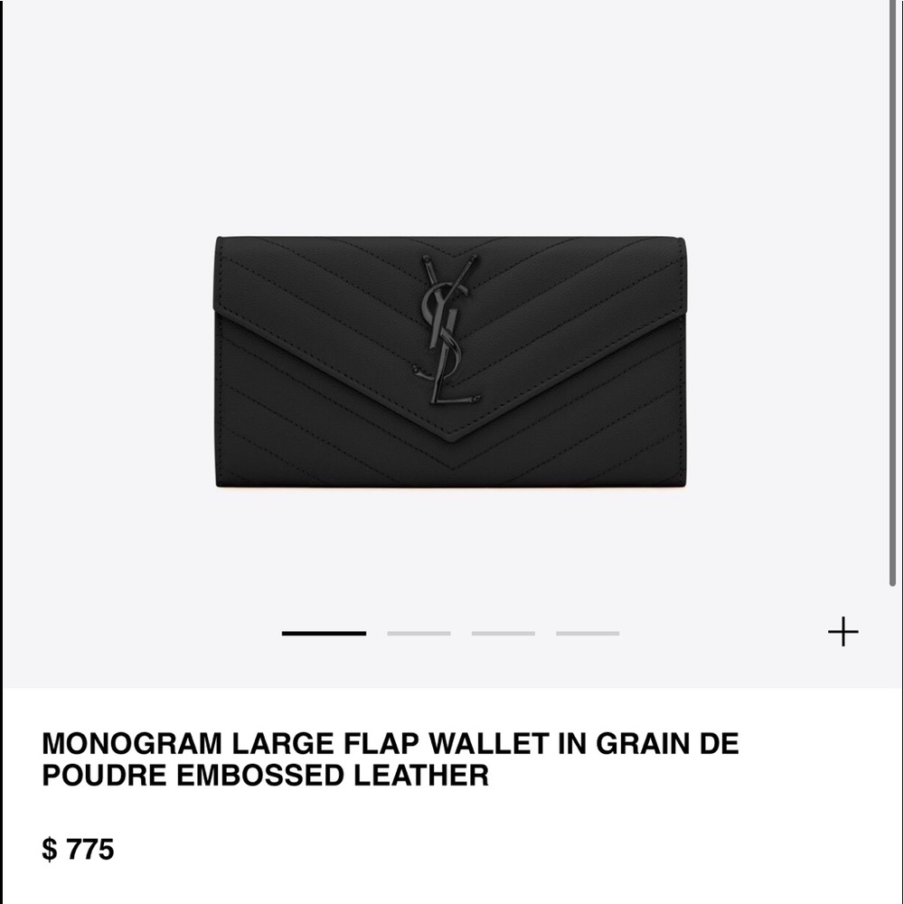 Large monogram black YSL wallet